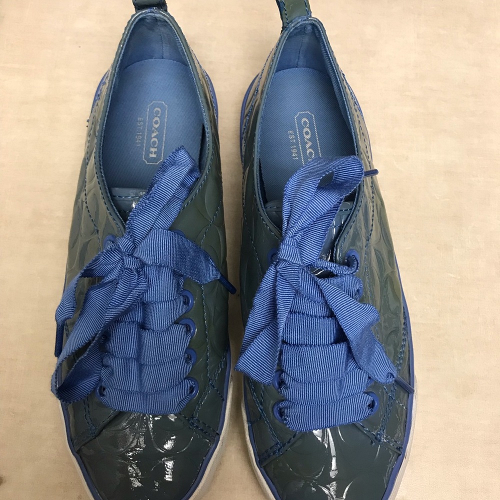 Coach patent tennis shoes